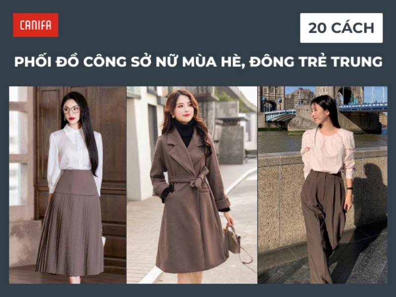 Phối áo cổ lọ nữ phong cách công sở chuyên nghiệp